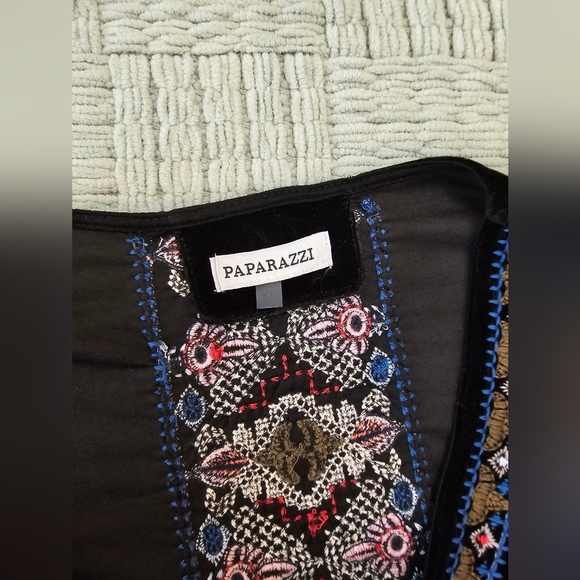 NWT Paparazzi Size XL V Neck Embroidered Long Sleeve Sweater Top Boho Western - Picture 8 of 13